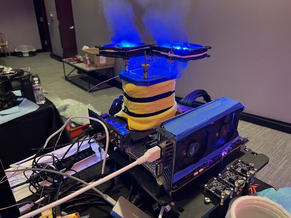 Ln2 Pot Blue Leds